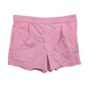 Janie and Jack Chino Shorts Girls Pink Side Zip Adjustable Waist Size 8
